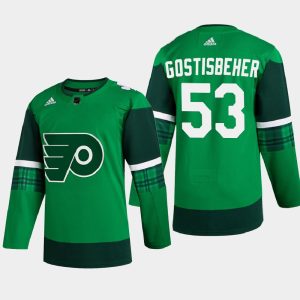 Flyers Shayne Gostisbehere #53 2020 St. Patrick’s Day Authentic Player Grün